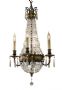 Paris 4 Arm Antique Bronze Crystal Chandelier
